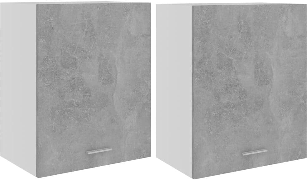 vidaXL Armoires suspendues 2 pièces Lyon gris béton 50x31x60 cm