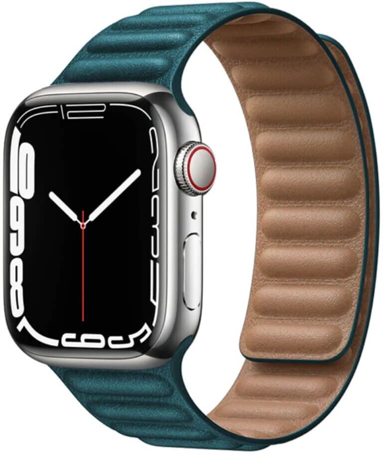 Apple Watch 42 / 44 / 45 / 49mm Magneettinen Nahkaranneke, Sininen