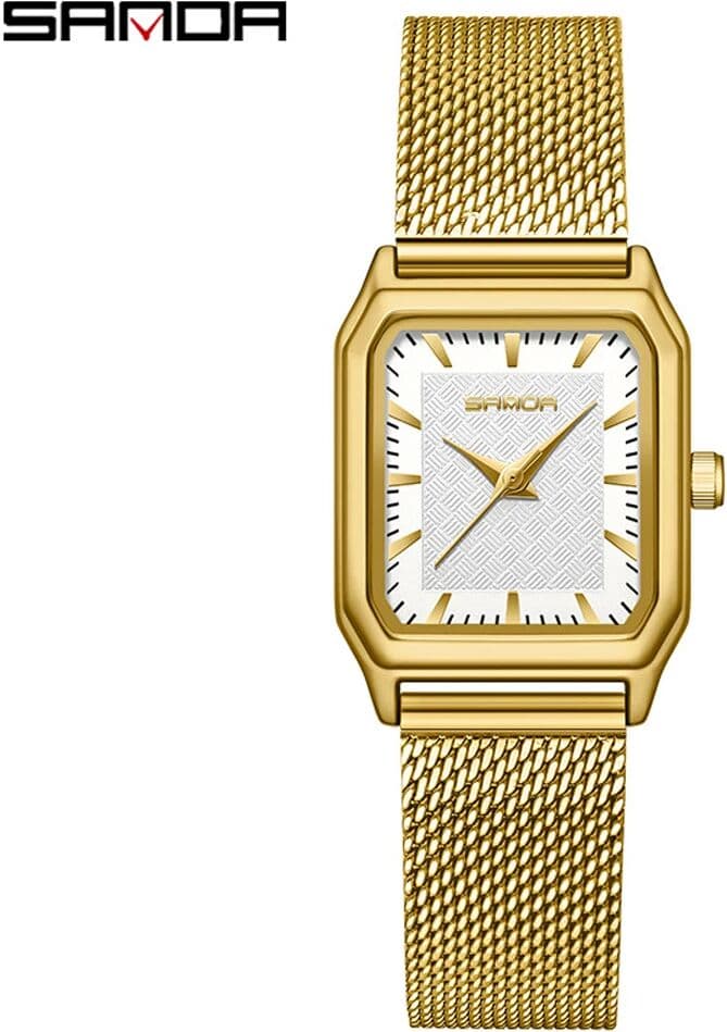 Sanda Top Brand Trendy Elegant Design Rectangle Dial Water Resistant Quartz Movement Business Women Arrival Analog Wrist Watch