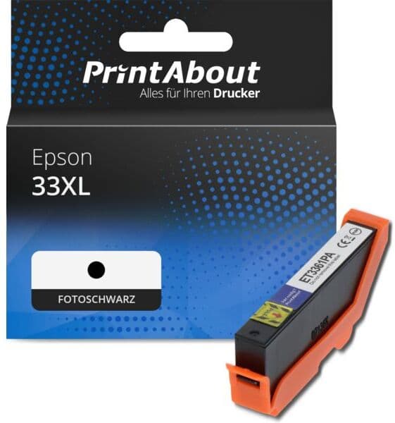 PrintAbout Druckerpatrone kompatibel mit Epson 33XL (C13T33614012) - Fotoschwarz - Hohe Kapazität