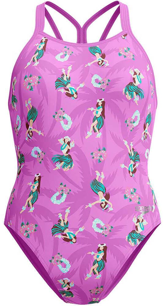 Speedo allover digital starback bañador natación mujer Lila (34)