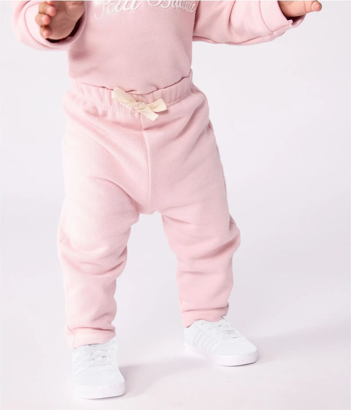 Petit Bateau Pantalon Molletonné Coton Bio Rose pâle 6 mois