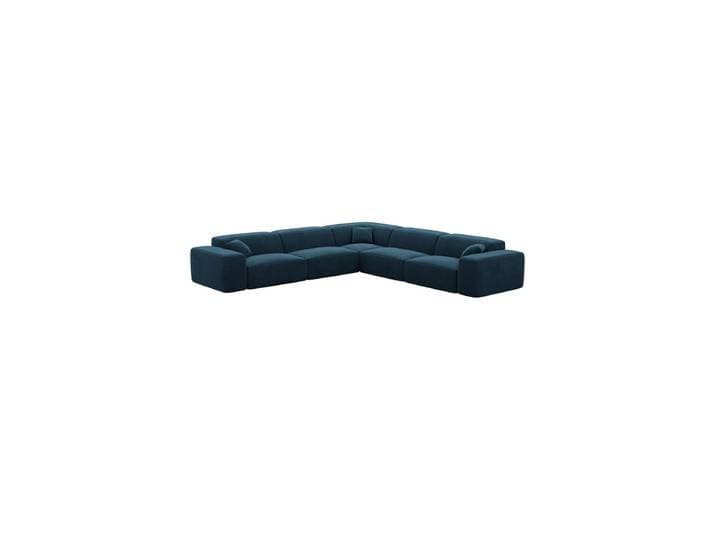 5-Sitzer Design Ecksofa „Alviera“ mit Relaxfunktion, Samtbezug Samtbezug Königsblau BLOOMINGLOFT Collection