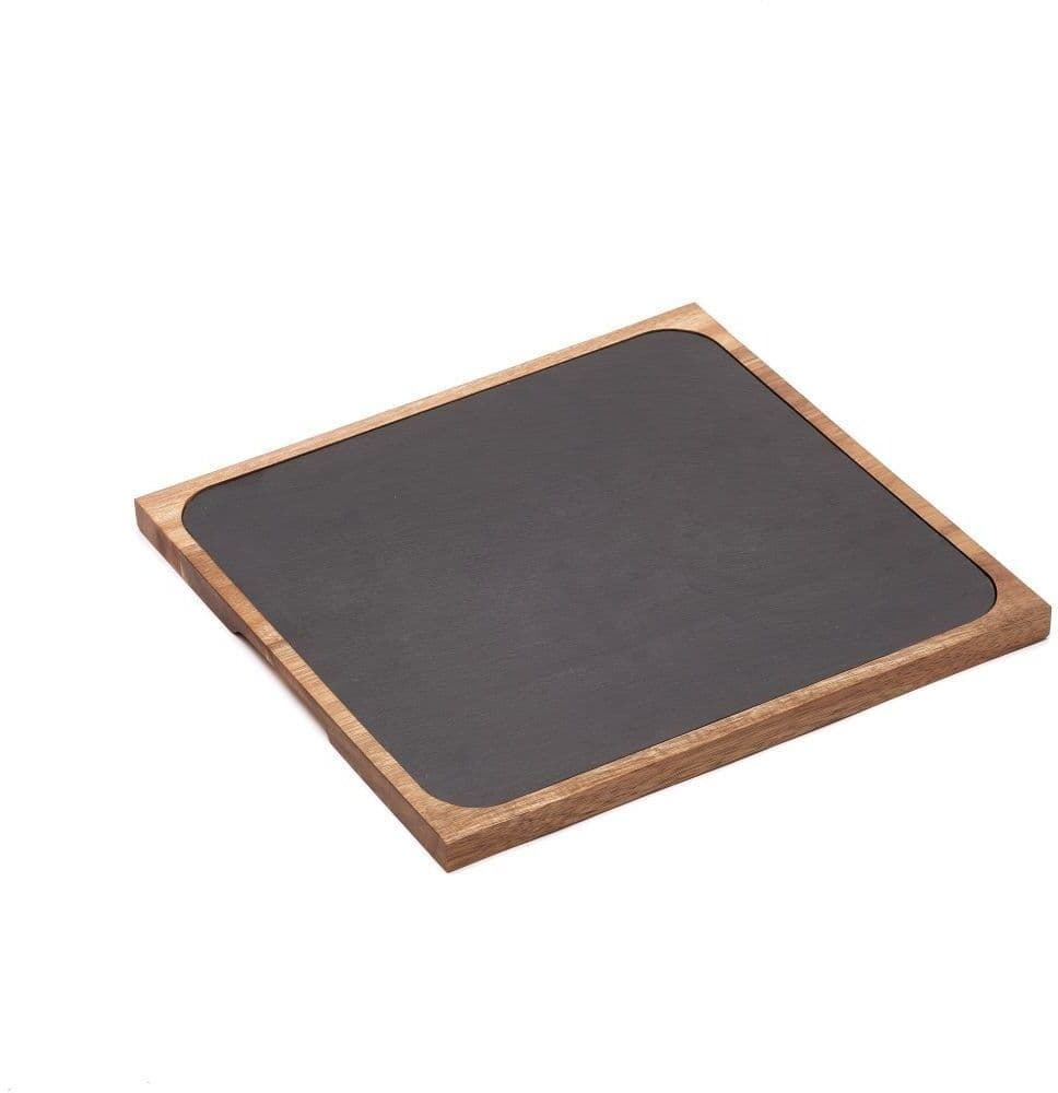 Comas Ardesia 30 x 30 cm E Base In Acacia 32 x 32 x 1,5 cm