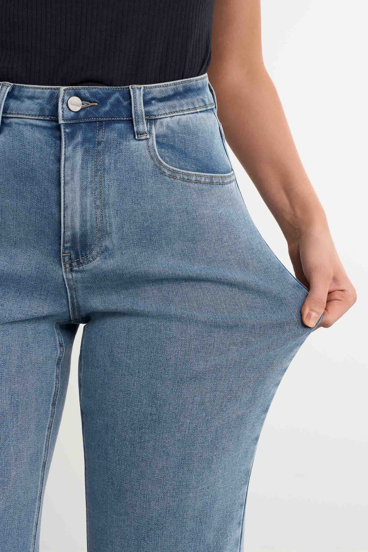 Famme Straight Jeans Grå L