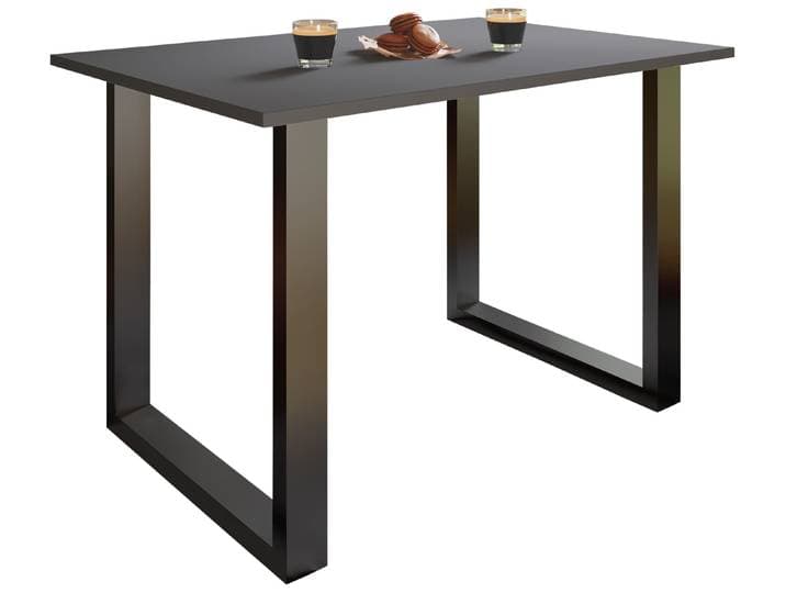 Esstisch VCM Premium Holz Esstisch Küchentisch Xona U 140x50 , schwarz (schwarz, anthrazit), B:140cm T:50cm, Tische, Esstisch