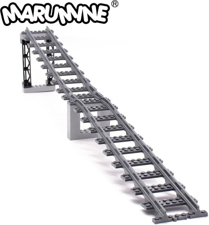 Marumine MOC Train Track Ramp Uphill MOC Railway Idea Bridge Bricks Model Kit Compatible 53401 Christmas Construction Blocks
