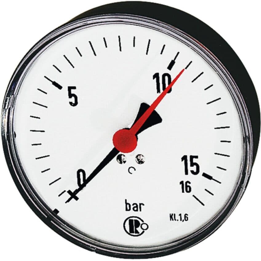 Riegler Standardmano., Stahlblech, G 1/4 hinten zentr., 0-2,5 bar, Ã˜ 100 (253)