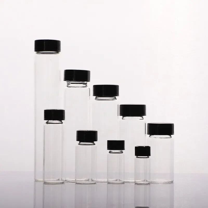 NONE 2ml To 60ml Transparent Glass Sample Vial Laboratory Reagent Bottle Small Clear Medicine Vials for Chemical Experiment