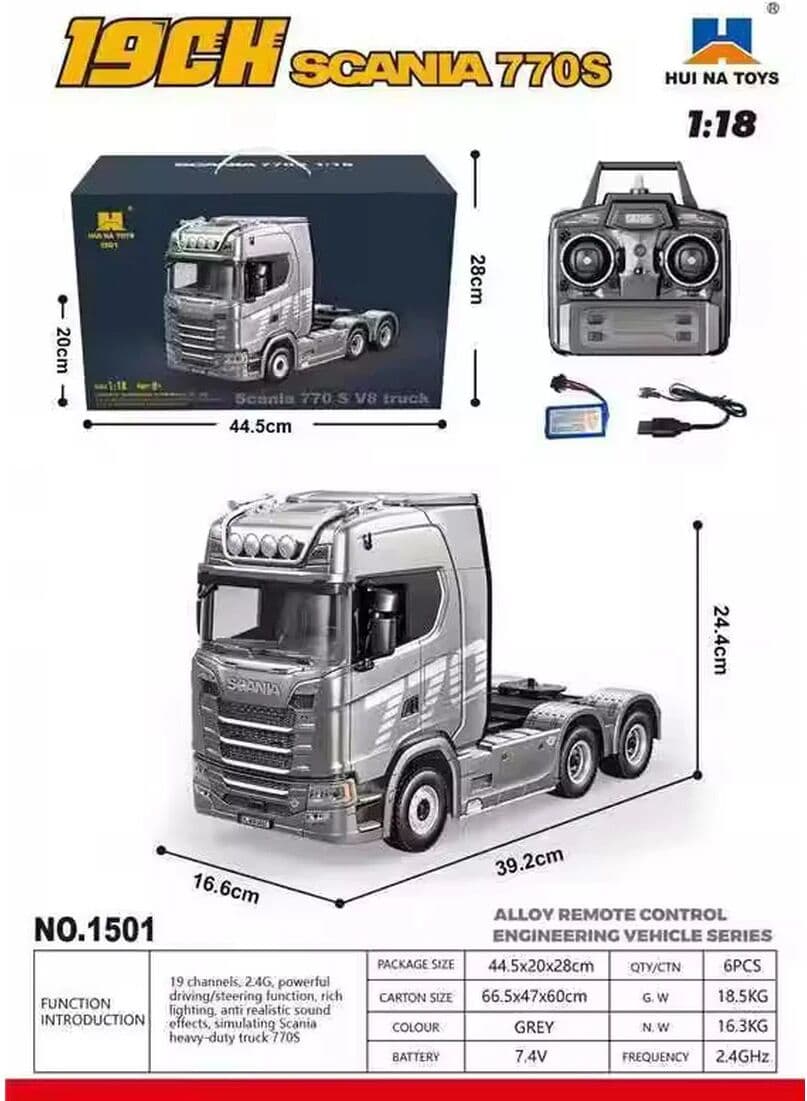 NONE genuine remote control engineering car Huina 770S trailer head alloy car model children's toy four-wheel drive ratio 501d