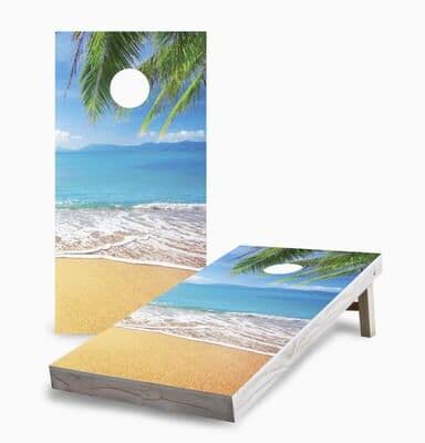 Skip's Garage Paradise on the Beach Regulation 2x4 Cornhole Game Set