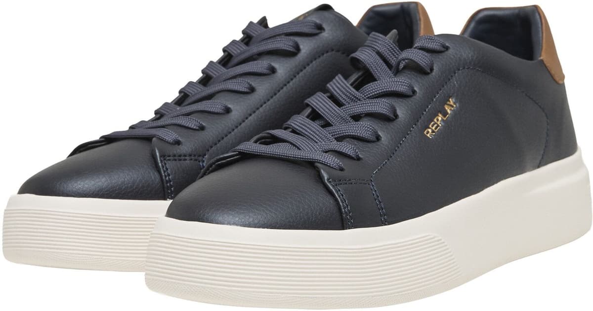 Sneaker REPLAY "Replay NOTTING FUTURE", Herren, Gr. 45, blau (navy), Leder, unifarben, Schuhe Sneaker