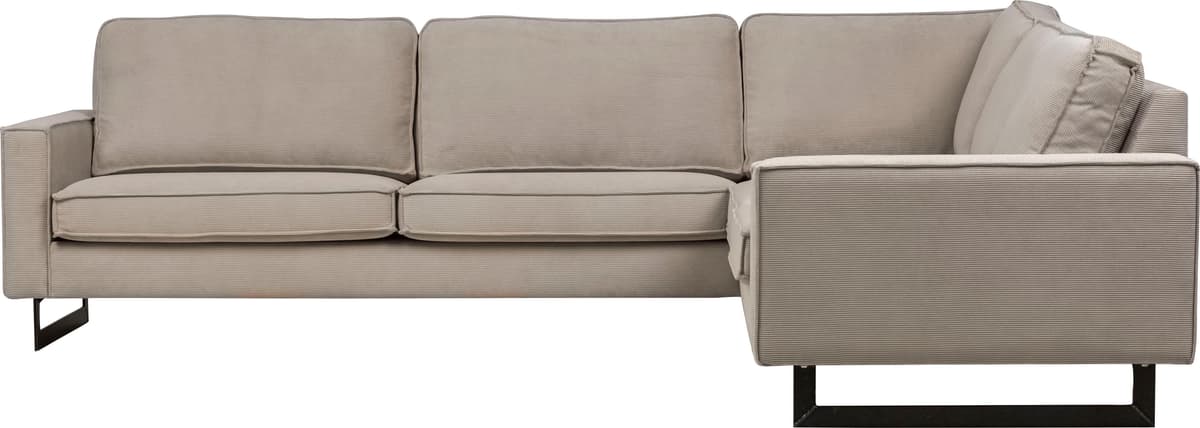 Ecksofa GOODPRODUCT "Pinto, XXL, 250/290 cm, langer Schenkel, Ottomane", grau (hellgrau), B:290cm H:85cm T:250cm, Luxus-Microfaser in Lederoptik(100% Polyester);Cord (92% Polyester, 8% Polyamide), Sofas, Ecksofa, Cord, Chenille, Lederoptik, mit Keder, Met