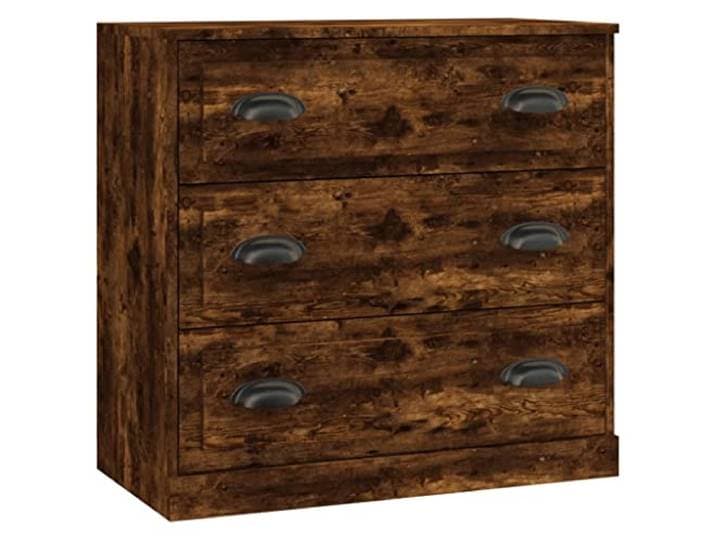 Kaorsrow Sideboard Räuchereiche 70x35,5x67,5 cm Holzwerkstoff Kommode Kompakter Anrichte-Schrank mit Metallbeinen für Wohnzimmer und Schlafzimmer. Bietet praktischen Stauraum im Flur.