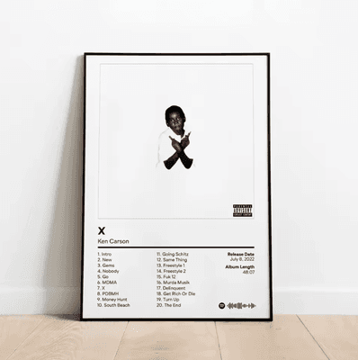 Inspire Curations Ken Carson A Great Chaos Canvas Poster Hip Hop Album Wall Art Decor red 40x60cm