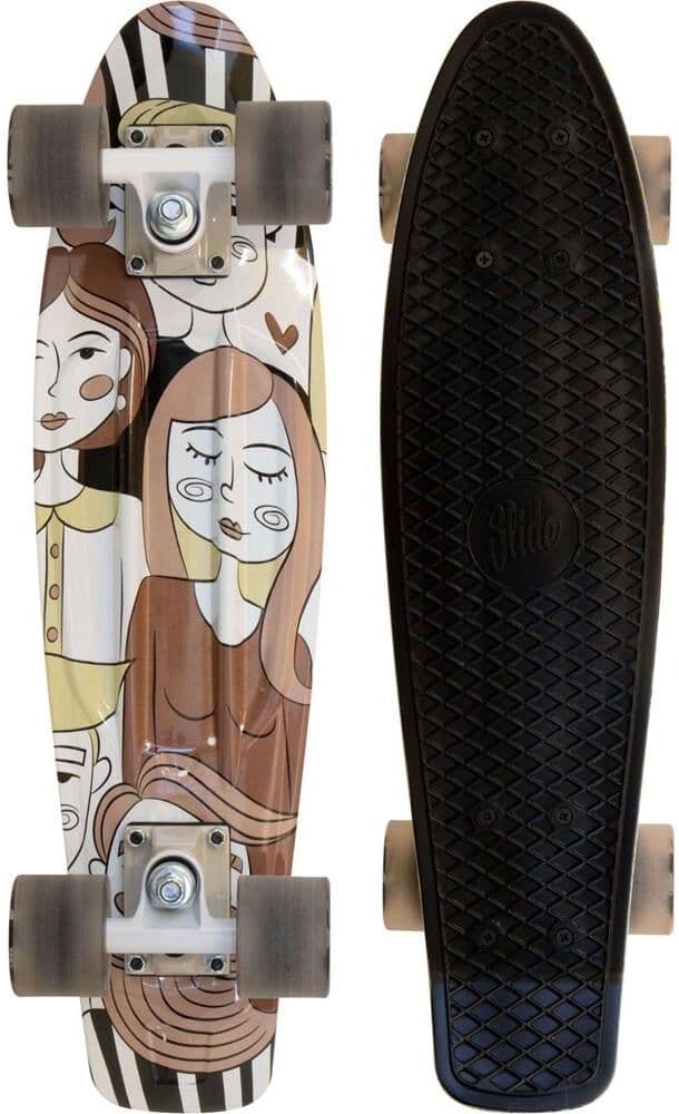 Skateboard "Slide Cruiser People 22", bunt (braun, schwarz), Skateboards, Skateboard braun, schwarz Einheitsgröße