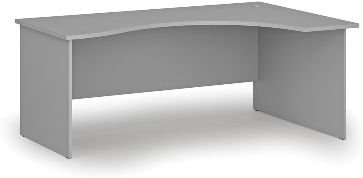 B2B Partner Ergonomischer Bürotisch PRIMO GRAY, 180x120 cm, rechts, grau