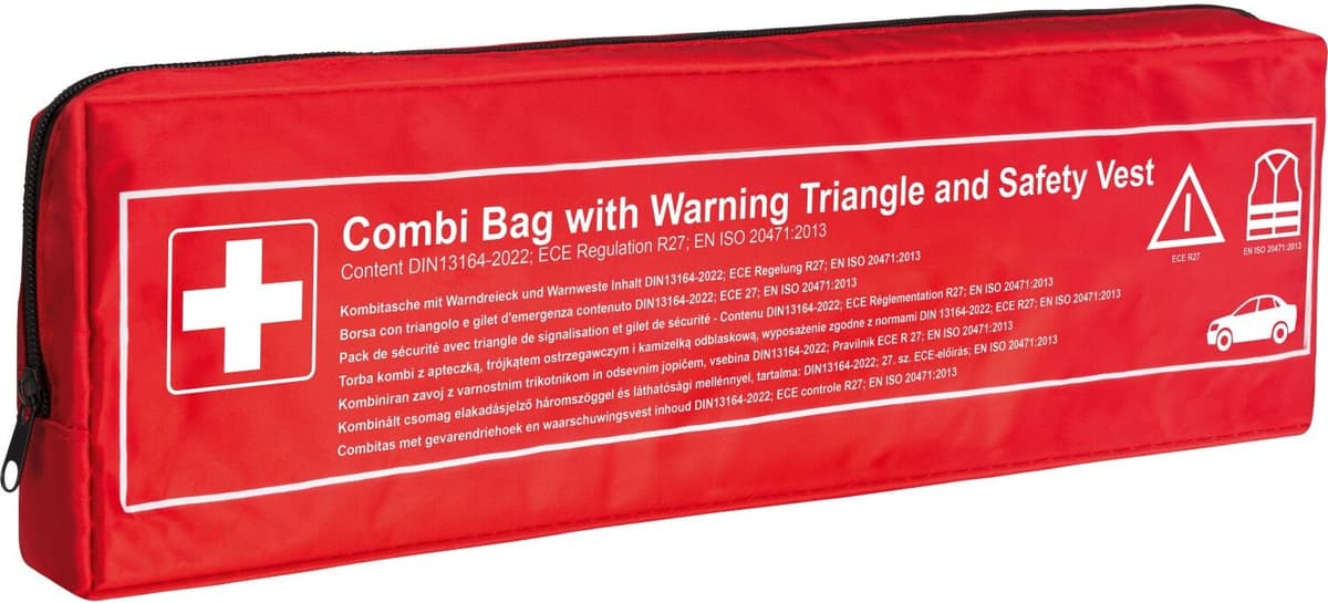 - Borsa di pronto soccorso per veicoli Walser con triangolo di emergenza rosso