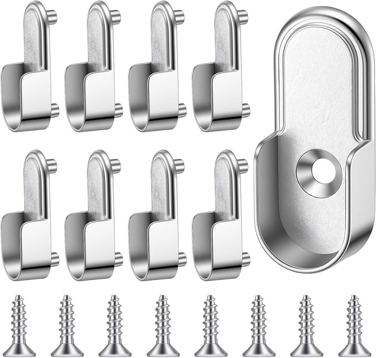 8 Stuks Kledingrail Beugels met 8 Schroeven voor Ronde Buizen van 15 cm