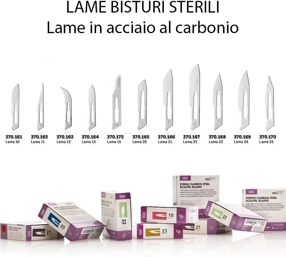 Xanitalia Lame Bisturi Sterili Monouso XaniPro in Acciaio al Carbonio – Scatola da 100 Pezzi LAMA 20