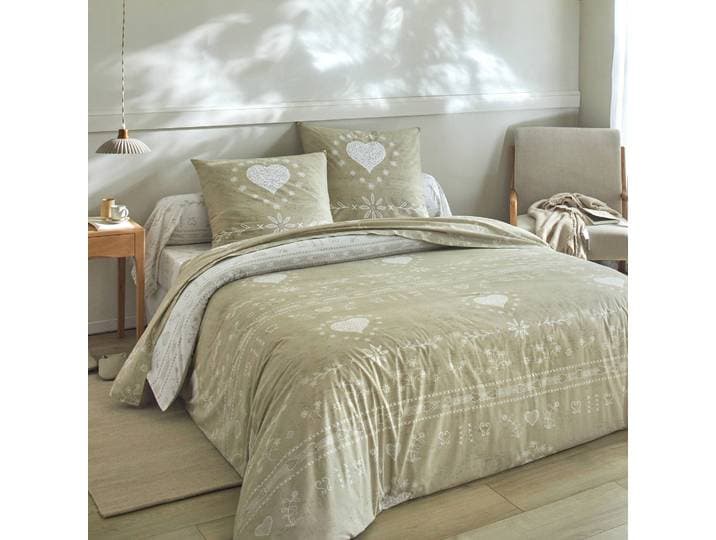 Linge de lit Anceny imprimé coeur - coton - Blancheporte