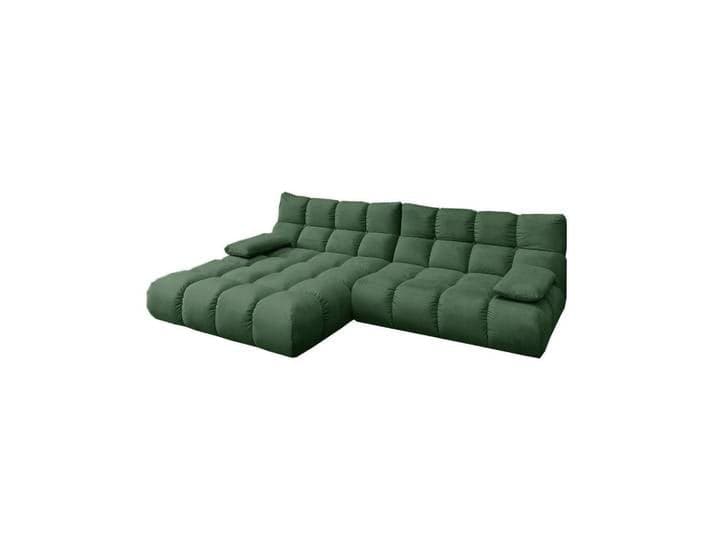 Kawola Ecksofa Vivien Smaragdgrün Velvet, Kunststoff, Echtholz, Füllung: Kaltschaum, Ottomane links, 290x178 cm, Wohnzimmer, Sofas & Couches, Wohnlandschaften, Ecksofas
