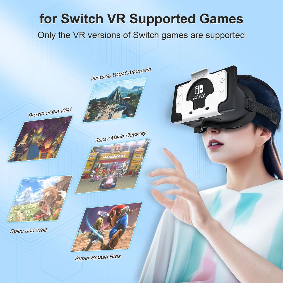 DEVASO NS VR Headset for Nintendo Switch OLED Model/Nintendo Switch 3D VR (Virtual Reality) Glasses Switch VR Labo Goggles Headset