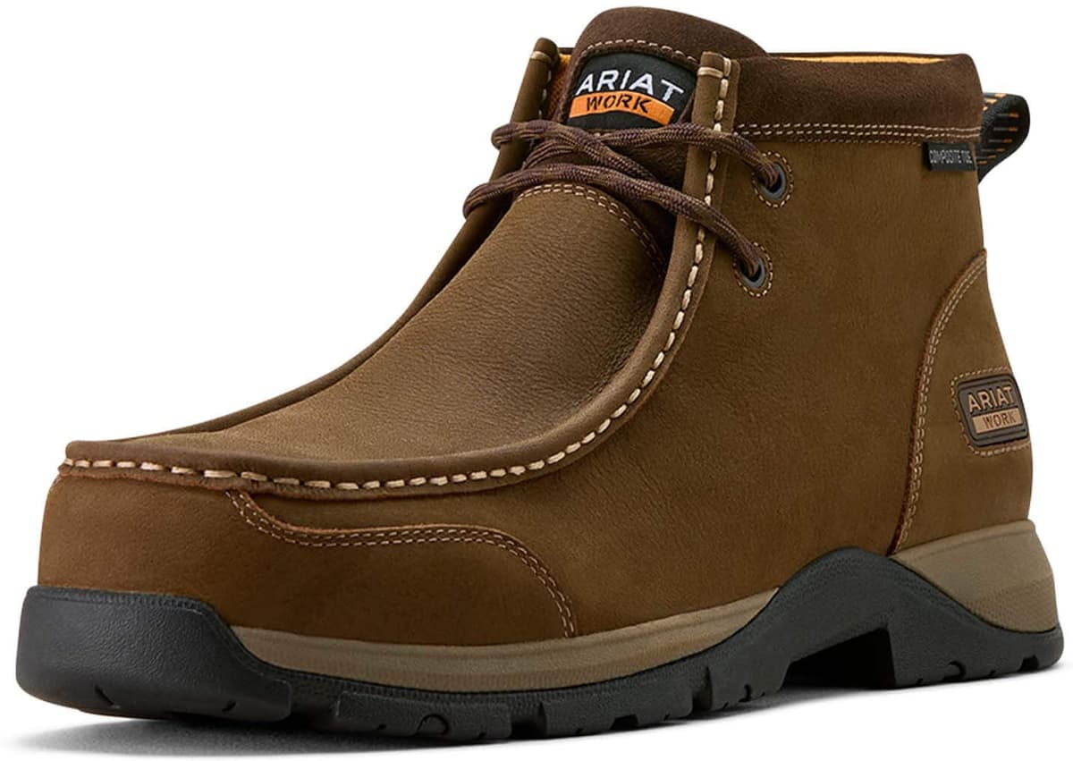 Men's Edge Moc Composite Toe Work Boots in Dark Brown, Size: 10.5 D / Medium by Ariat