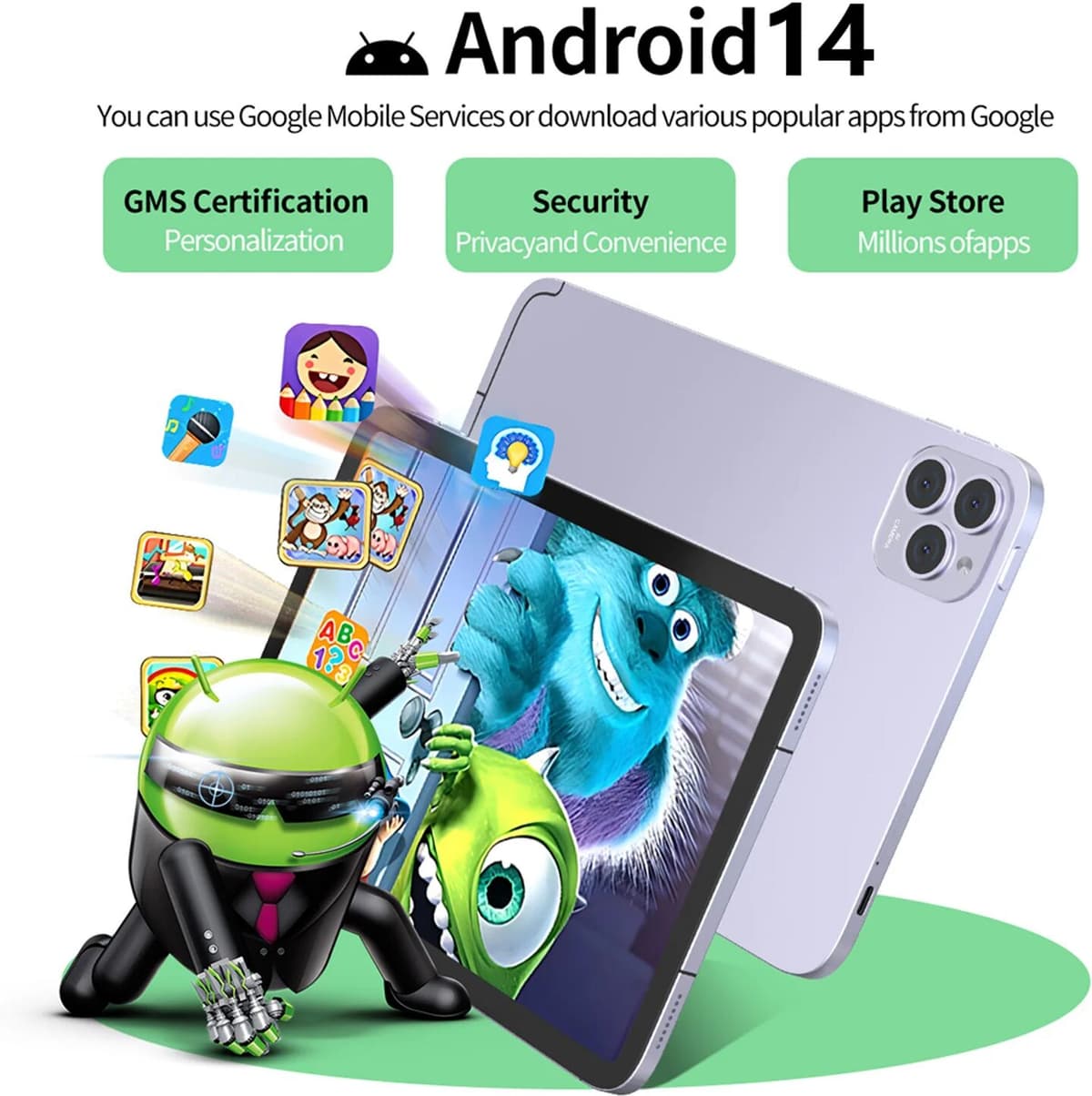 BDF 2025 Hot  10.1 Inch High Display Tablets Octa Core 12GB+128GB Rom Android 14 Google Play 4G LTE 5G Phone Call Tablet 7000mAh