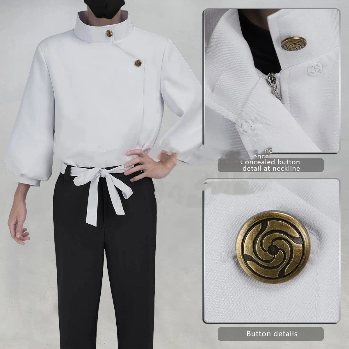 NONE 2026 Jujutsu JJK Manga Anime Yuta Okkotsu Cosplay Costume Wig Jacket Black Pants Uniform Rose Net Synthetic Halloween