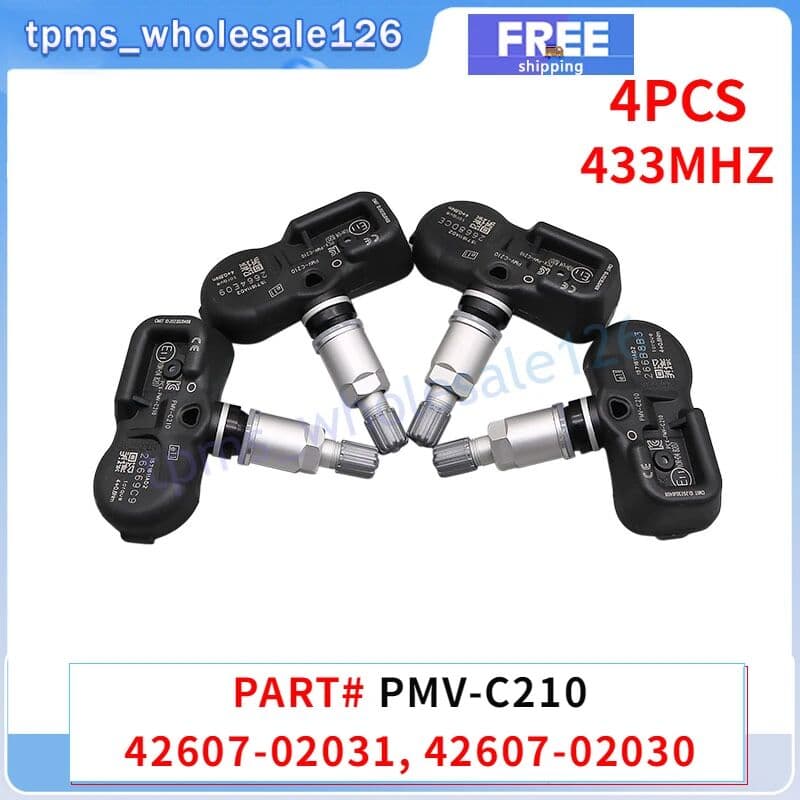 GANGLE PMV-C210 42607-02031 42607-02030 42607-30070 Car Tire Pressure Sensor 4PCS For Toyota Avensis Auris RAV4 Yaris Verso TPMS 433MHZ
