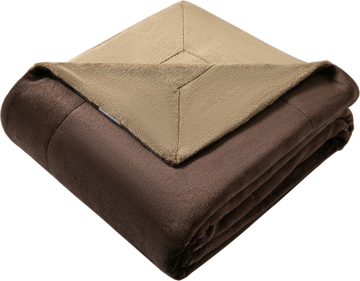 Wohndecke GOODPRODUCT "Tobbin, zweifarbig, kuschelweiche Tagesdecke", braun, B:150cm L:200cm, Polyester, Wohndecken, Wohndecke, doppelseitige Wohndecke aus Flannel, verschiedene Grössen, zweifarbig braun B/L: 150cm x 200cm