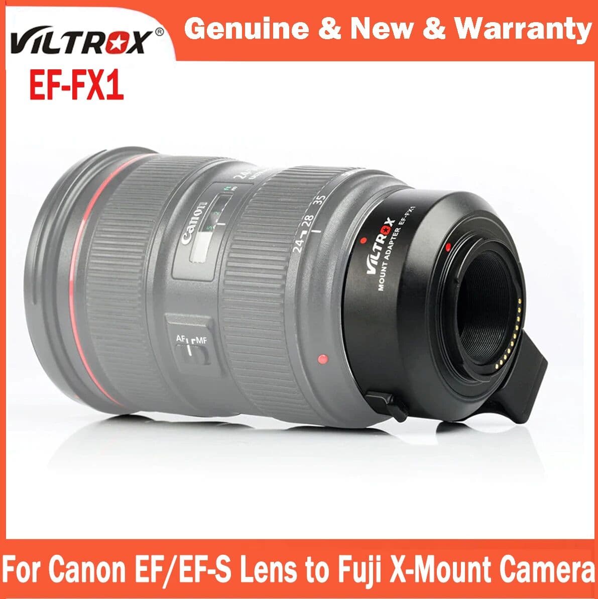 Viltrox EF-FX1 Lens Adapter Ring Auto Focus for Canon EF/EF-S Lens to Fuji X-Mount Camera X-T2 X-T10 X-A5 X-A10 X-PRO Camera