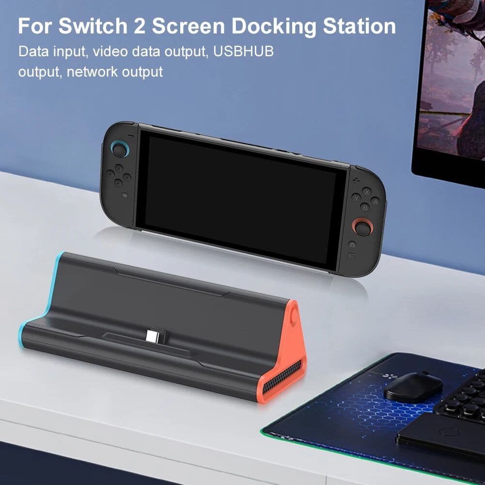 NONE Portable TV Docking Station for Nintendo Switch 2 Charging Dock Station 4K HDMI-compatible Output/Type C Port/USB Port for NS2