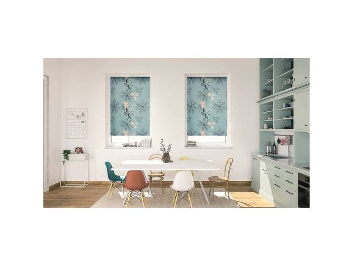 home24 Klemfix Verduisteringsrolgordijn Aqua 70 x 150cm blauw