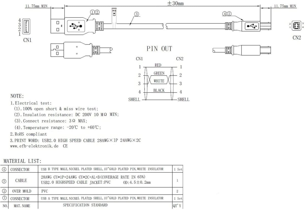 EFB-Elektronik USB2.0 HighSpeed-Kabel 5,0m gr A-B K5255.5 ; efb_elektronik)