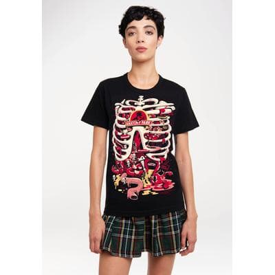 T-Shirt LOGOSHIRT "Rick & Morty - Anatomy Park", Damen, Gr. XXL, schwarz, 100% Baumwolle, bedruckt, normal, Rundhals, Shirts T-Shirt, mit coolem Print