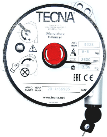 Tecna 9338 bilanciatore 6-8 kg corsa 2500 mm , portata registrabile