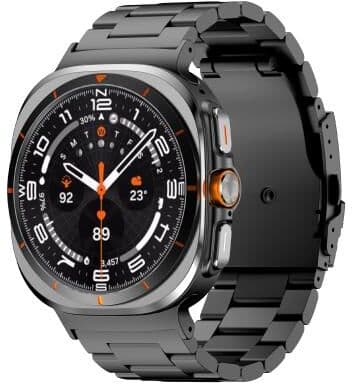 Everyday Crate Samsung Galaxy Watch Ultra 47mm Titanium Watch Band Adjustable Three Bead Metal Strap black