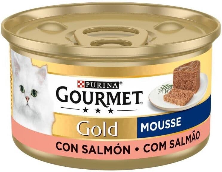Purina Gourmet Gold Mousse con Salmón Gato Latas 12 x 85 gr