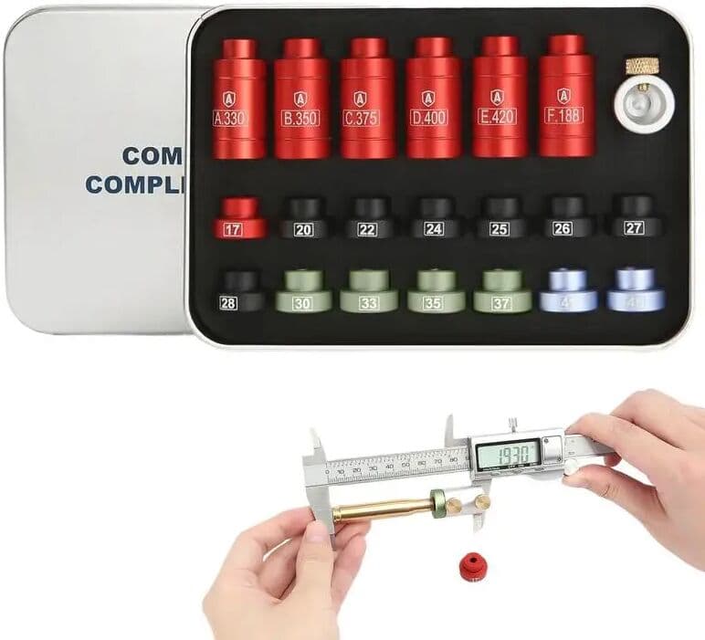 NONE Aluminum Bullet Comparator Kit Bullet And Headspace Measuring Calipers With 14 Inserts And 6 Bushings Bullet Reloading Supplies