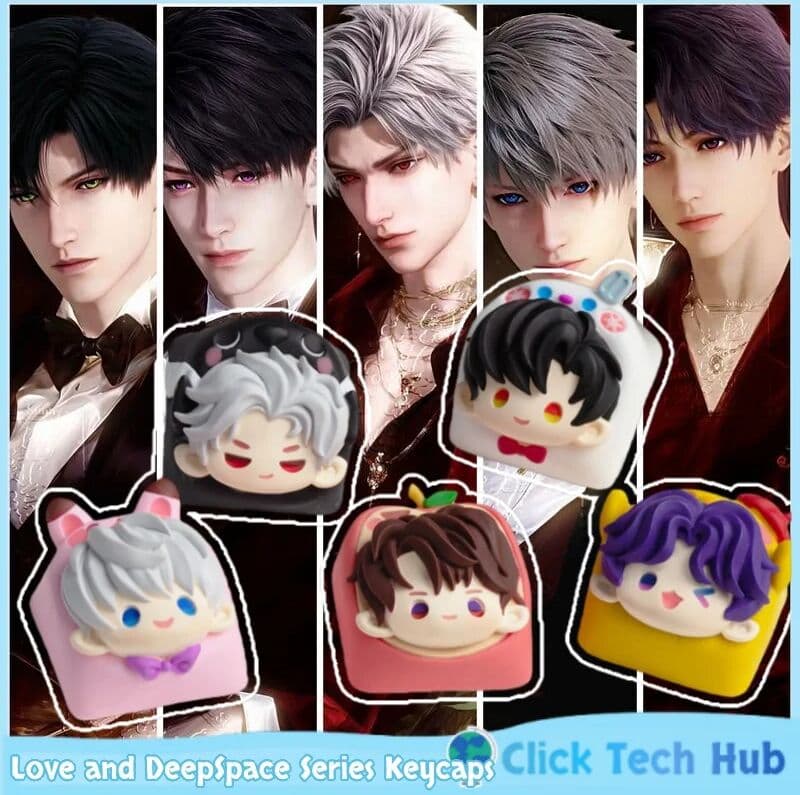 TOYOLEE Love And Deep Space Series Keycaps Single Aster Zayne Rafayel Sylus Caleb Game Character Key Cap Customized Mechanical Keycaps
