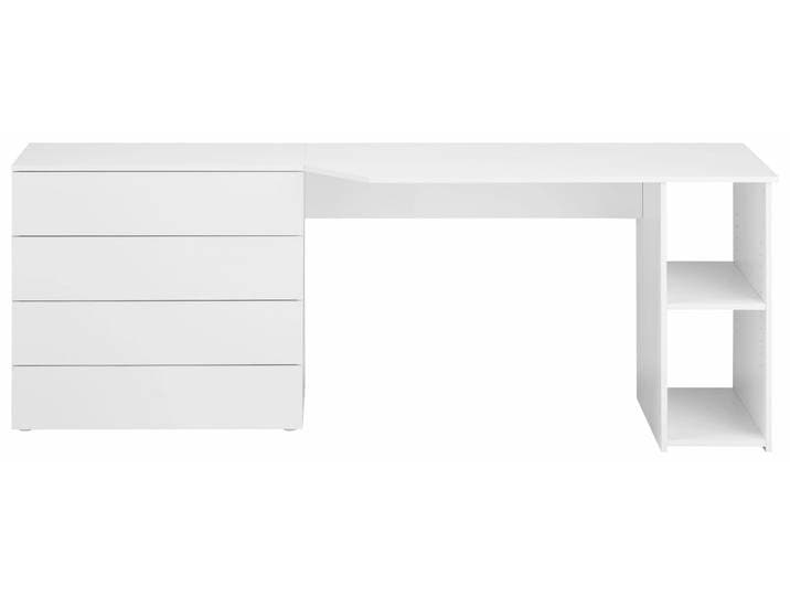 Schreibtisch BORCHARDT MÖBEL Vaasa , weiß (weiß matt), B:196cm H:72cm T:50cm, Tische, Schreibtisch, Breite 196 cm, Push to Open-Funktion