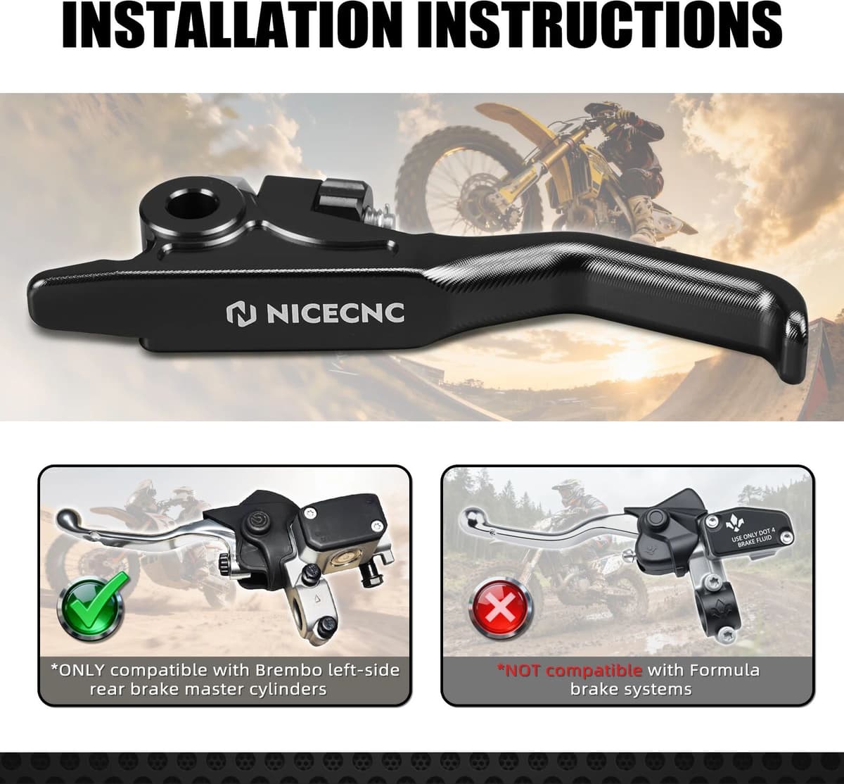 NICECNC For Stark Varg MX Stark Varg EX 2024 2025 Electric Dirt Bike Left Shorty Hand Brake Lever Aluminum Accessories