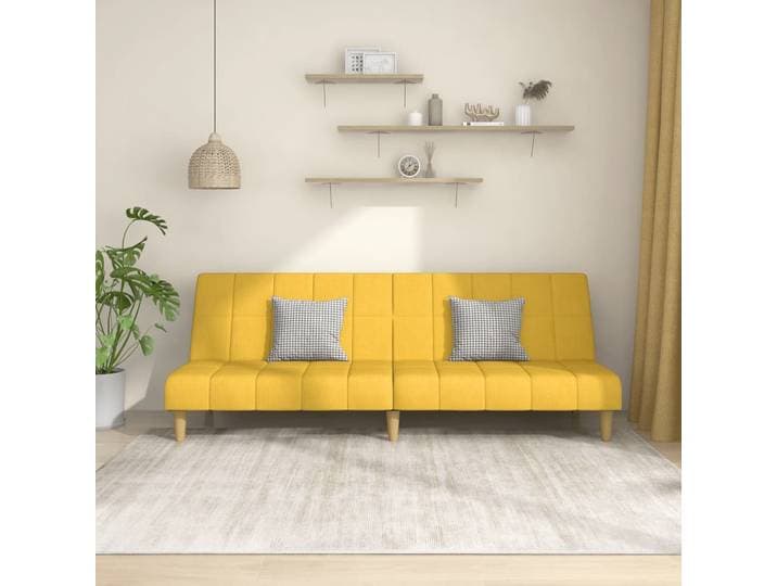 vidaXL Schlafsofa 2-Sitzer Gelb Stoff