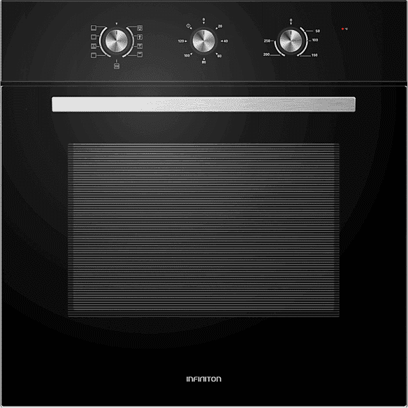 Horno - Infiniton M658BK, Multifunción, 65 l, 59.5 cm Ancho, 3000 W, Integrable, Cristal Negro