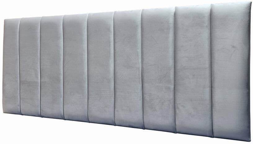 Fairmont Park Transit Upholstered Velvet and Fabric Double (4'6) Panel Headboard Blue Small Double (4')