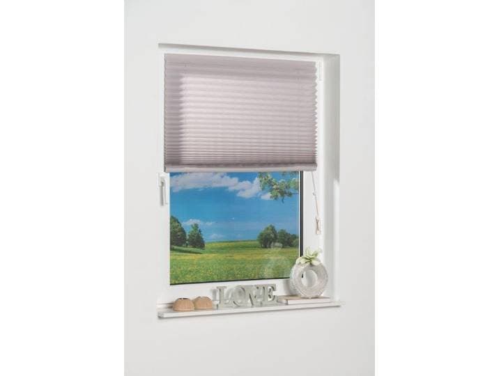 Plissee K-HOME COMO, ohne Bohren, freihängend, Lichtschutz Gr. 7, grau, B:100cm H:130cm, Obermaterial: 100% Polyester, Plissees, Plissee