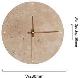 Inspire Essentials Wabi Sabi Travertine LED Wall Clock Lamp 4