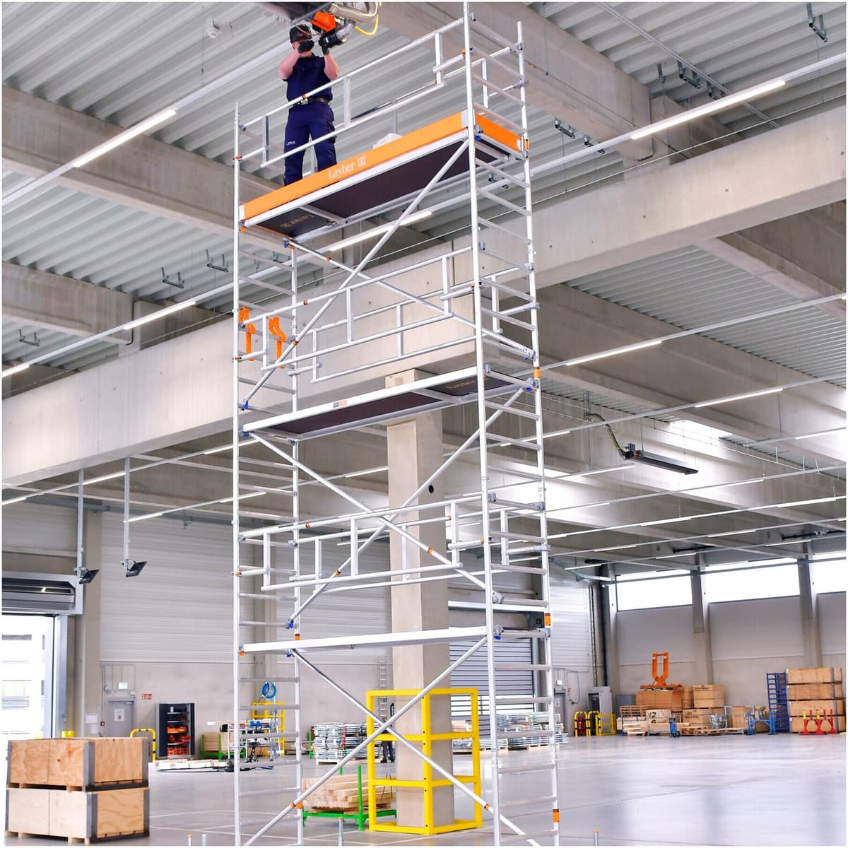 Layher Fahrgerüst Uni Standard P2 SAFETY PLUS Doppelgeländer 1,2m SH 3,20m AH (1421101)